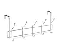 Premier Housewares Over Door Hanger with 10 Hooks | Over the Door Hook for Bedroom| Anti-Slip Back of Door Hook Hanger | Chrome Finish Wire Frame