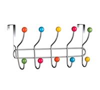 Premier Housewares Over Door Hooks Multi Color Plastic Over The Door Hanger / Hangers For Bedroom 10 Chrome Finish Hook Back Of The Door Coat Hanger