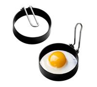 Premier Housewares 2 Piece Non-stick Folding Handles Fried Poached Egg Rings Set