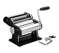 Premier Housewares 2560003 Pasta Making Machine Manual Pasta Maker Machines Stainless Steel Handle Roller / Cutter Chrome Finish Pasta Making Kit 15 x 21 x 20 , Black, H15 x W21 x D20cm