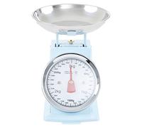 Premier Housewares Pastel Blue Kitchen Scale/Analogue Kitchen Scale for Baking And Weighing Food/Kitchen Scale With Bowl For Cooking Dimensions W16 x D18 x H20cm
