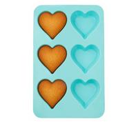 Premier Housewares Pastel Green Heart Shape Cake Mould | 6 Silicone Cups