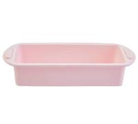 Orsina Pastel Pink Rectangular Mould,delicate Pink Oblong Silicone Baking Tray,non-Clinging Cake Pan With Handles
