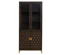 Premier Housewares Patna Grey Cabinet, Gold, Grey, Metal, Wood