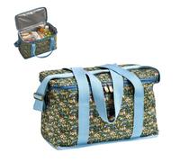 Premier Housewares Picnic Bag | Floral Cotton Carrier with PU Coating