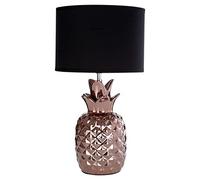 Premier Housewares Pineapple Copper Ceramic Lamp Black Modern Table Lamp Unique Shape Lamps For Living Room Bedroom Office Desks And Hallways 23 x 23 x 40