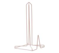 Premier Housewares Pink Finish Sleek Kitchen Roll Holder Free Standing Vertical Paper Towel Stand Stainless Steel With Base And Geometric Shape Holders 15 x 31 x 15