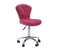 Fayth Pink Velvet Buttoned Home Office Chair - Pink