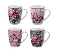 Premier Housewares Pippa Mugs, Multi-Colour, Set of 4