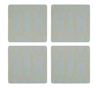 Premier Housewares Placemats and Coaster Cork Lightweight Table Mats And Coasters Set Of 4 Practical Square Coasters Colorful Stainless Steel Foil Coasters 11 x 1 x 11