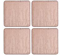Premier Housewares Placemats And Coaster Square Sets 4 Leather Table Mats And Coasters Set Contemporary Wooden Coasters Durable Textured Coasters Set Of 4 11 x 11 x 1