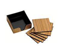 Premier Housewares Plastic and Wood Veneer Coasters - Set of 6