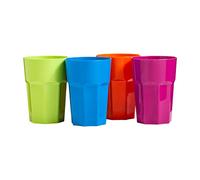 Premier Housewares Plastic Tumblers - Reusable Kids Cups in Multicolours, Set of 4 (440ml)