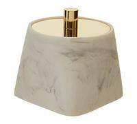 Premier Housewares Polyresin Jars/Jar With Grey Finish Jar Modern Concrete Storage Jars With Lids Polyresin Jars With Gold Lid 8 x 9 x 10