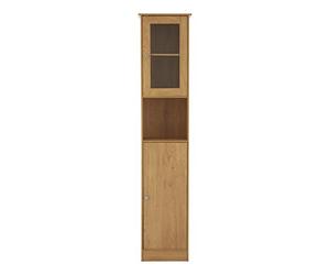 Premier Housewares Portland Tall Cabinet, Oak Veneer