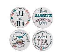 Premier Housewares Pretty Things Coasters - Set of 4, Multi-Coloured