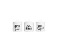 Premier Housewares Pun & Games Set of 3 Tea Coffee Sugar Canisters in Black Premier Housewares Black