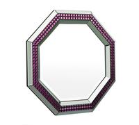 Premier Housewares Purple and Clear Mirrored Glass Octagonal Mirror