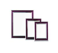 Premier Housewares Photo Frame with Silver Border - Purple, Set of 3