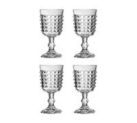 Premier Housewares Pyramid Wine Goblets, Clear, Set of 4