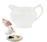 Premier Housewares Quinn Embossed Ceramic Cream Jug, 200 ml, Ceramic Milk Jug, Dishwasher Safe, White, Small Milk Jug for Tea, Coffee, Custard and Gravy