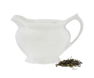 Premier Housewares Quinn Embossed Ceramic Creamer Jug with Handle, White, Approx. 850 ml