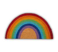 Premier Housewares Rainbow Coir Welcome Doormat Kitchen Mat Natural Assorted Colors Doormat Indoor PVC Backed Water Resistant Durable 40 x 2 x 70 cm