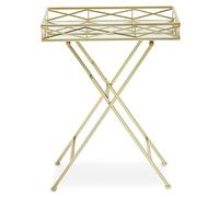 Premier Housewares Rectangle Gold Tray Table Small Coffee Table Handcrafted Coffee Tables 56 x 36 x 71
