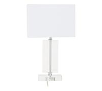 Interiors by Premier Table Lamp Helma Glass Base Clear/White H:40cm