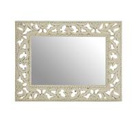 Premier Housewares Rectangular Wall Mirror/Classic Mirrors For Bathroom/Bedroom/Garden Walls Fancy Wall Mounted Mirrors For Hallway With Cream Carved Frame Finish W81 X D6 X H106cm.