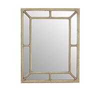 Premier Housewares Rectangular Wall Mirror/Classic Mirrors For Bathroom/Bedroom/Garden Walls Fancy Wall Mounted Mirrors For Hallway With Cream Finish 77 x 3 x 97