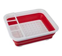 Premier Housewares Red and White Collapsible Dish Rack Compact and Portable with Storage Dividers Dish Drainer Dish Rack Kitchen Rack 31 x 13 x 37