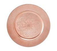 Premier Housewares Redbud Rose Gold Charger Plate/Plate Set/Melamine Plates/Dinner Plates/Small Plates/Rose Gold Plates/Serving Plates/Dimensions are w33 x h2 x d33 cm
