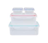 Premier Housewares Regtangular Food Storage Containers with Lids, Set of 4, W21cm x D21cm x H12cm