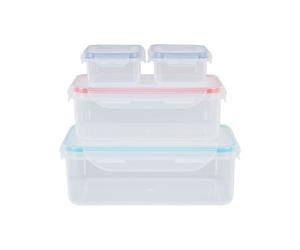 Premier Housewares Regtangular Food Storage Containers with Lids, Set of 4, W21cm x D21cm x H12cm