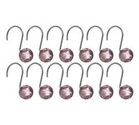 Premier Housewares Resin Shower Curtain Hooks - Set of 12, Hot Pink