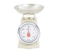 Premier Housewares Retro Design Cream Kitchen Scale With S/S Bowl/Sturdy Stainless Steel And Ample Space Of 3kg Capacity/Analogue dial / W16 x D18 x H20cm.