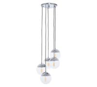 Premier Housewares Revive Chrome Finish Five Pendant Lights