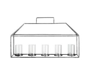 Premier Housewares Reza Candle Holder with Silver Finish