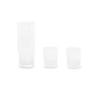 Premier Housewares Ribbed Glass and Jug Three-Piece Set Enhanced Grip Stylish Glassware for Refreshing Beverages Easy Pouring Functional Elegance 47x6x36