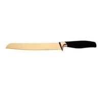 Premier Housewares Rose Gold Carving Knife Non-Corrosive Stainless Steel Blade With Rose Gold Finish And Ergonomic Black Handle (3 cm x 33 cm x 4 cm)
