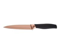 Premier Housewares Rose Gold Paring Knife Non-Corrosive Stainless Steel Blade With Rose Gold Finish And Ergonomic Black Handle (2 cm x 20 cm x 3 cm)
