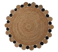 Premier Housewares Round Jute Rug For Living Room/Hand Crafted Jute Rug For Terrace/Eco Friendly Rugs For Bedrooms W152 x D152 x H1cm Weight 4.4kg.