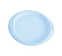 Premier Housewares Round Pastel Blue Silicone Mold - Fluted Sides with Integrated Handles Blue Finish, Non-Stick, Heat Resistant, 30 x 27 x 4