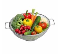 Premier Housewares Round Stainless Steel Sieve With Dual Handles | Fine Mesh Metal Sieve Colander For Kitchen Use | Sturdy Steel Colander Strainer For Draining Ingredients