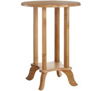 Premier Housewares Round Telephone Table, 54 x 37 cm - Rubberwood