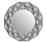 Premier Housewares Round Wall Mirror/Classic Mirrors For Bathroom/Bedroom/Garden Walls Fancy Wall Mounted Mirrors For Hallway With Metallic Silver Finish W100 X D6 X H100cm.