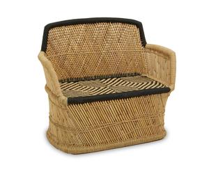 Premier Housewares Rowan Two Seater Natural and Black Sofa