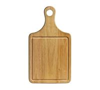 Premier Housewares Rubber Wood Paddle Chopping Board with Groove, 36 x 20 x 1.5 cm