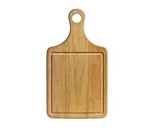 Premier Housewares Rubberwood Indented Paddle Chopping Board